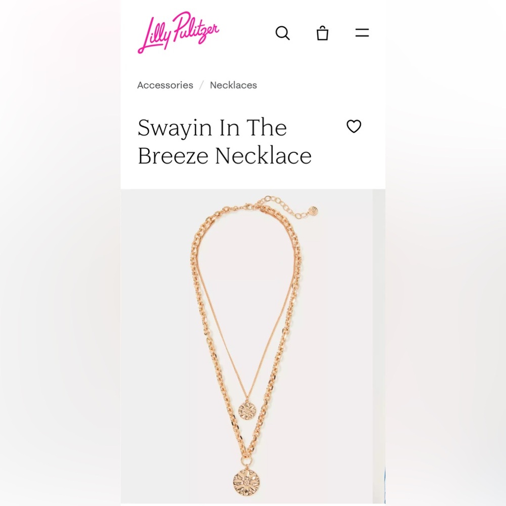 NWT💕 Lilly Pulitzer Swayin In The Breeze Necklace ~Gold Metallic~ $68 *BNWT*